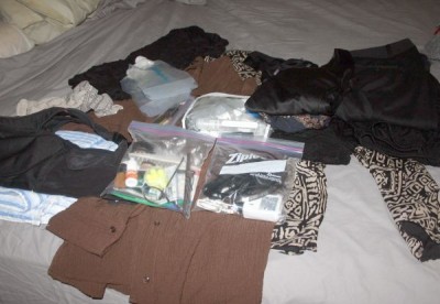 Items packed for the Europe trip.
