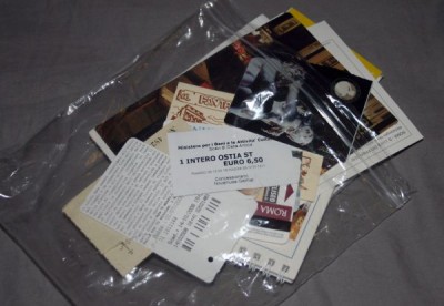 Used tickets and other souvenirs